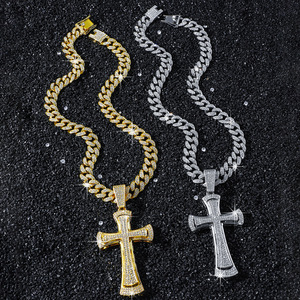 2026 Popular Simple Design Hiphop Style Gold Silver Plated Alloy Pendant <b>Cross</b> Necklace Exquisite Mens Necklaces Fashion Jewelry - Product Image 1