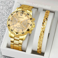 Ensemble de 2 montres pour homme avec bracelet en acier, cadran arabe, montres de business pour homme, ensemble de bijoux, Relogio Masculino