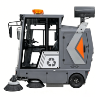Balayeuse de voirie électrique autoportée ZMT E-8 G26, aspirateur de sol haute puissance, conception à double bac à poussière, alimentée par batterie à énergie nouvelle