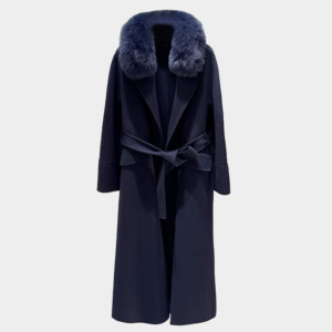 <span class=keywords><strong>Manteau</strong></span> d'hiver en laine pour <span class=keywords><strong>femme</strong></span> <span class=keywords><strong>bleu</strong></span> <span class=keywords><strong>marine</strong></span>, style européen, avec grand col en vraie fourrure de renard, <span class=keywords><strong>long</strong></span> <span class=keywords><strong>manteau</strong></span> en cachemire double face pour <span class=keywords><strong>femme</strong></span> - Product Image 1