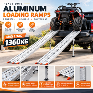 Rampe pliante en aluminium pour moto, support de levage automatique, rampe arrière pour véhicule, pour service et stationnement de VTT - Product Image 1