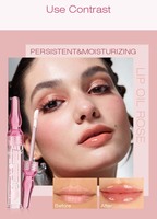 Gloss à lèvres hydratant à l'extrait de rose avec de vrais pétales de rose, huile à lèvres repulpante pour des lèvres lisses et brillantes