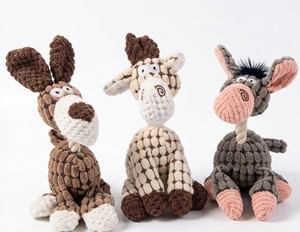 Juguete de Peluche de Burro de Dibujos Animados de 3 Colores, Juguete para Masticar Lavable y Resistente a Mordeduras para Cachorros, Compañero para Dormir - Product Image 1