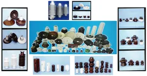 Fabricação de isoladores de porcelana tipo pinos isoladores de alta tensão PQ-36-Y marrom/branco