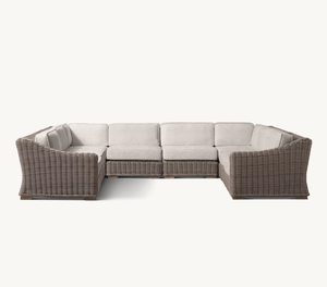 Modern Luxury All Weather Patio Garden Hotel Pool <b>Rattan</b> Sets Outdoor Leisure Furniture Modular U-<b>Sofa</b> Sectional - Product Image 1