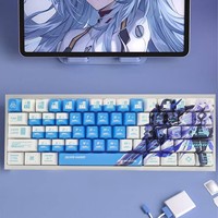 Keycaps Gaming Sublimasi Lima Sisi PBT Valkyrie Berambut Perak Kompatibel 61-63-64-65-67-68 Model Sumbu Magnetik 10