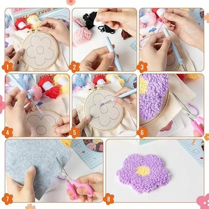 XIXI Kit de broderie au poinçon rond pour débutants, adultes et enfants, motif floral, facile à réaliser, en promotion - Product Image 3