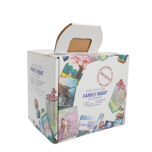 Caja de vino rígida roja de lujo personalizada al por mayor con asa de cinta y lámina dorada para juegos de regalo de Navidad - Product Image 3