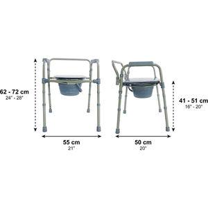 Chaise de toilette avec siège réglable (3 en 1), chaise élévatrice WC, chaise de douche pour personnes âgées Gris PEPE P40010 - Product Image 6