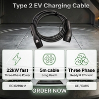 Câble de recharge pour véhicule électrique HUANLIANDA, nouveau type 2 vers type 2, 3,5 kW, 16 A, 5 m, IEC 62196-2, monophasé, AC domestique EVSE