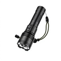 Linterna Recargable Tipo-C con Alcance de 50-100m, Batería de Larga Duración, Compacta, Portátil y con Zoom para Uso en Exteriores