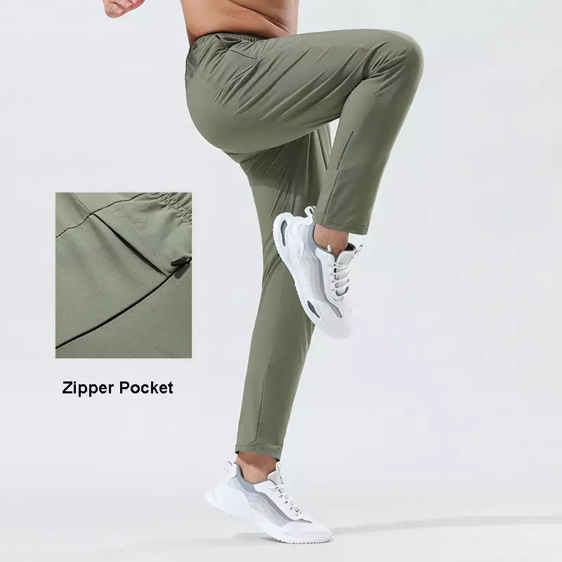 Wholesale Men's Summer Thin Breathable Ice Silk Trousers Outdoor Leisure Running Yoga Pants for Men