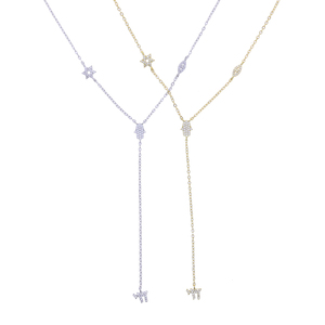 Amuleto Segno di Vita, Gioielli <span class=keywords><strong>Religiosi</strong></span> Ebraici, Collana da Donna Placcata Oro con Stella, Mano, Occhio, Charm Chai e Lariat - Product Image 6