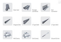 Support de montage au sol solaire en aluminium AL6005 T5 pour structure photovoltaïque, support pour installations utilitaires, fermes et terres ouvertes, réglable