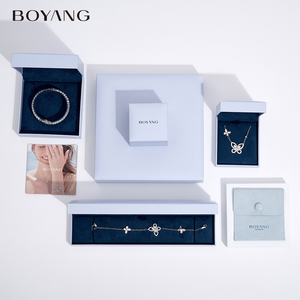 Boyang biểu tượng tùy chỉnh sang trọng dây chuyền bông tai Vòng đeo tay Hộp bao bì giấy trang sức Hộp quà tặng - Product Image 5