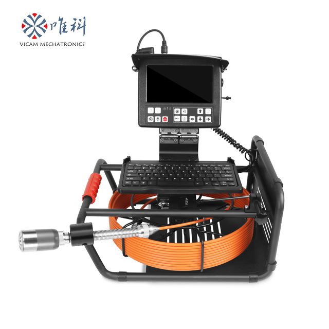 Vicam 7MM Fiberglass Cable 40MM HD CMOS Sensor H.264 Self Leveling Camera Video Inspection System 8inch Color Waterproof Screen