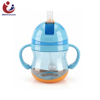 Vente en gros de gobelets à bec pour bébés en plastique PP, gourdes pour enfants avec poignée et sangle pour bébés, 250 ml, 300 ml, 450 ml, sans BPA, personnalisables