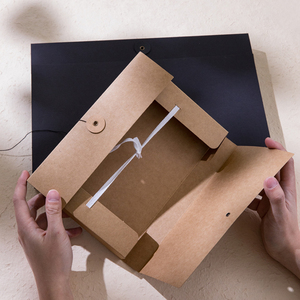 Custom Logo <strong>Kraft</strong> Paper <strong>A4</strong> Document Packaging <strong>Envelope</strong> with <strong>String</strong> Closure with Bottom - Product Image 4