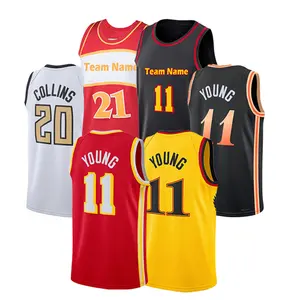 Yeni dikişli amerikan basketbolu Jersey Atlanta #11 Trae genç #20 John Collins hazır stok toptan Jersey