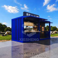 Kiosque commercial mobile moderne en conteneur maritime de 20 pieds ou 40 pieds, préfabriqué sur mesure, pour café, restauration et commerce de détail, structure en acier