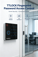 Clavier de contrôle d'accès intelligent TTLock BT, lecteur biométrique d'empreintes digitales, lecteur de carte RFID, contrôleur d'accès de porte par mot de passe tactile