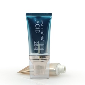 Tube en plastique et aluminium vide personnalisé de 50 ml avec pompe, capuchon doré électroplaqué pour soins de la peau - Tube d'emballage pour crème pour les mains à presser - Product Image 2