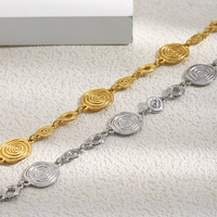 Bracelet élégant plaqué or 18 carats PVD, en acier inoxydable étanche, motif vertiges, cadeau de Saint-Valentin, bijoux