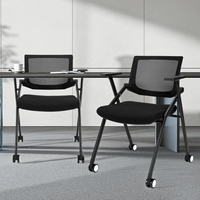 Chaise de bureau ergonomique moderne en maille avec accoudoirs rabattables, support lombaire empilable, pour hôpital et usage domestique