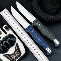 Couteau pliant d'extérieur, lame en acier D2 et manche G10, couteau tactique multifonctionnel EDC pour le camping, la randonnée, la chasse, l'autodéfense