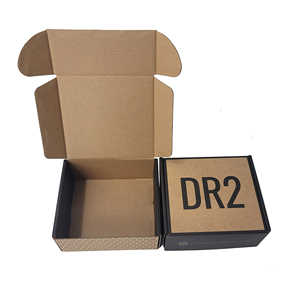 C6 Customized Black Printing Logo Eco Friendly Brown Kraft Box Packaging Corrugated Cardboard E-commerce Mailing Shipping Box