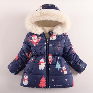 <span class=keywords><strong>Veste</strong></span> courte zippée pour filles, en polaire épaisse et chaude, avec col montant en laine, motif dessin animé et doublure en polyester - Product Image 4