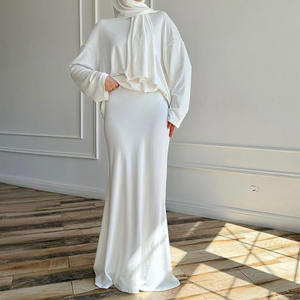 R-473新デザインEIDイスラム教徒2ピーストップスカートセット女性ドレス控えめヒジャーブエスニックイスラムエレガント床丈ロングXXL - Product Image 4