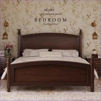 Modernes Vintage Massivholz-Softbett mit Stauraum-Schubladen, Plattform-Design, Umweltfreundlich für Hauptschlafzimmer, Apartments & Villen