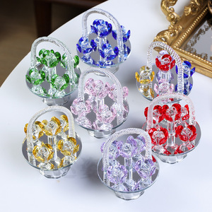 Adorno de Cesta de Rosas de Cristal en Forma de Corazón, Decoración Floral para Aniversario de Bodas, Regalo para el Día de San Valentín - Product Image 2