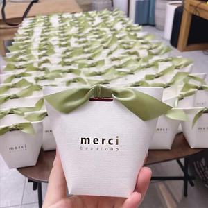 China Yiwu Supplier Selling Factory Direct Wholesale India Wedding <strong>Chocolate</strong> Favors Gold Print White Candy <strong>Merci</strong> Boxes for Party - Product Image 2