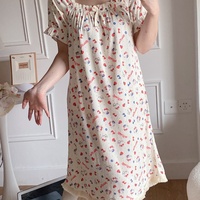 Femmes été décontracté à manches courtes dentelle robe de nuit pyjamas dessin animé imprimé vêtements de nuit vêtements de nuit en gros