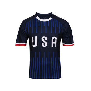 批发美国男式足球衫定制个人姓名和号码100% 涤纶数码印花休闲衬衫足球衫成人 - Product Image 1