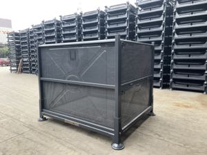 Collapsible Storage Steel <strong>Wire</strong> <strong>Mesh</strong> <strong>Container</strong> Folding Stillage Cage Industrial Transport Forklift Stackable Metal Box Pallet - Product Image 5