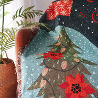 Couverture tissée en polyester rouge Dulcis 2026 pour la décoration de Noël et du Nouvel An, écologique et personnalisable