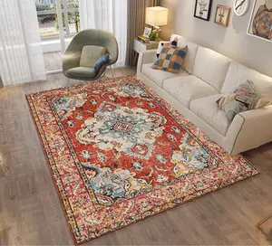 Hot Sale Wholesale Custom Vintage Large Size Alfombra Faux Fur Carpet Non-slip Living Room Fluffy Bohemian Rug And Mat