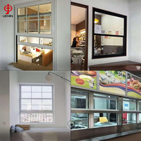 Ventanas colgantes dobles de grado comercial Diseño insonorizado Premium Características DE SEGURIDAD Aleación de aluminio deslizante para sala de estar de oficina