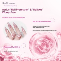 PAZT 2026 Nouveau Stylo Gel Multicolore pour Nail Art 6-en-1 : Vernis Gel Effet Œil de Chat, Base Coat, Top Coat Non-Abîmant et Constructeur pour Salon de Manucure