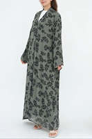 Ensemble Abaya en Chiffon Floral avec Hijab Assorti |   Robe Abaya légère d'été |   Modeste et élégant