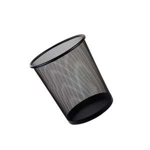 Cesto de basura cilíndrico de malla metálica Deli 9188, negro, de acero inoxidable, para almacenamiento en la sala de estar - Product Image 3