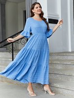 2022 vêtements pour femmes en vrac grande taille robes pour femmes, col froncé Vestidos femmes élégantes fête grande taille robe