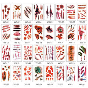 Tatuajes Temporales Realistas de Sangre y Cicatrices para Adultos, Resistentes al Agua, con Impresión UV, para Decoración Corporal de Halloween - Product Image 6