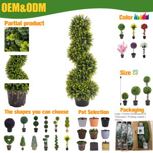 RUOPEI Arbre Topiaire Spirale Artificiel <span class=keywords><strong>en</strong></span> Buis Anti-UV, Plante Artificielle <span class=keywords><strong>en</strong></span> Buis <span class=keywords><strong>en</strong></span> Spirale Sans Odeur pour la Décoration de la Maison et du Jardin - Product Image 2