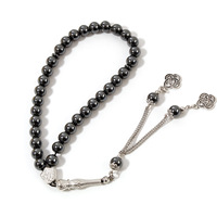 33 perles d'agate noire, Misbaha Tasbih, collier de prière musulman, chapelet islamique unisexe pour la prière quotidienne, cadeau