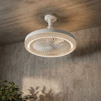 Ventilador de Techo LED E27 Moderno con Luz Regulable, Control Remoto, 3 Velocidades, Base Giratoria, Difusor de Aroma, 3 Aspas para Dormitorio