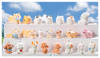 Niedliche Cartoon 3D Harte Massive Miniatur Beflockte Tiere Kleine Harz-Hunde-Katzen-Bären-Figuren Lehrreiches Spielzeug für Kinder